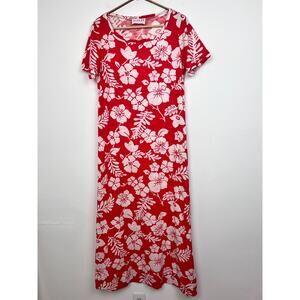 Vintage Nalii Honolulu Size Medium? Maxi Tiki Dress Hawaiian Luau‎ Floral Beach